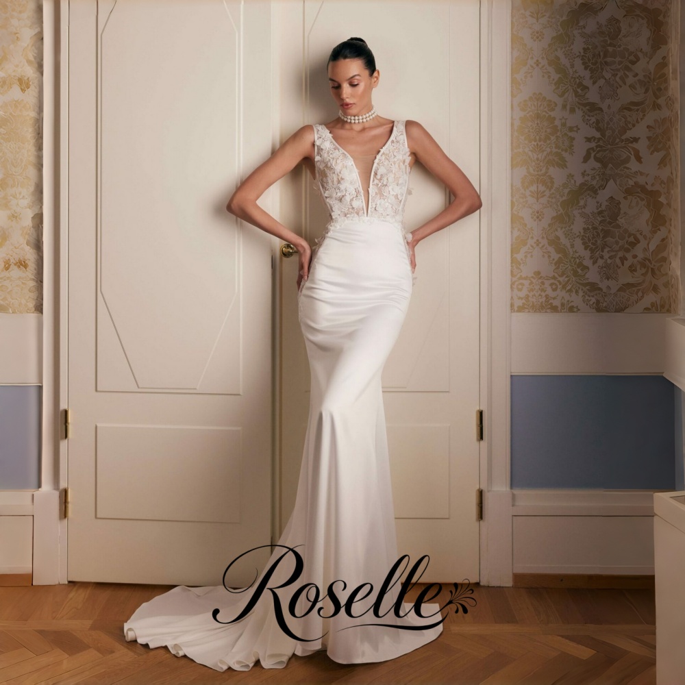 Wedding Qw - ROSELLE 레이스 V 넥 머메이드 웨딩