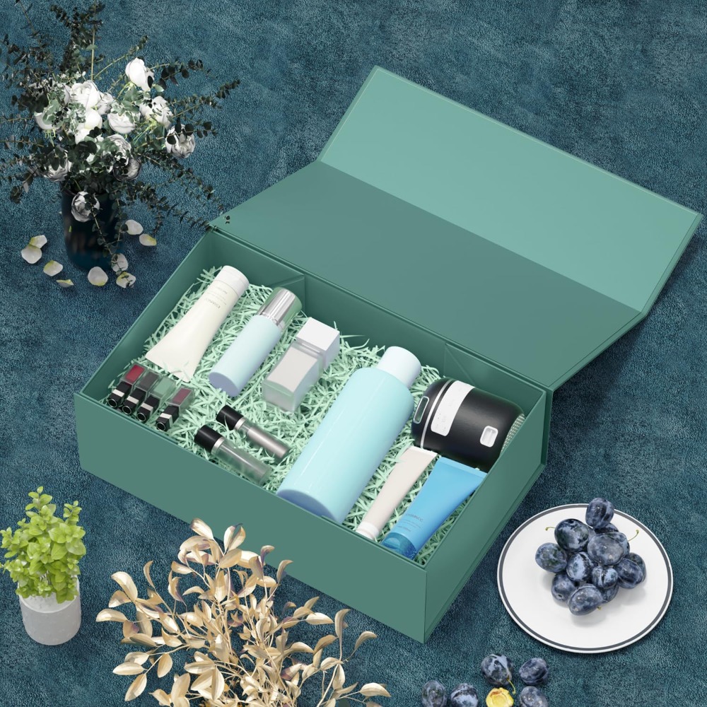 Wedding Packaging - 녹색 자석 잠금식 접이식 직사각형 선물