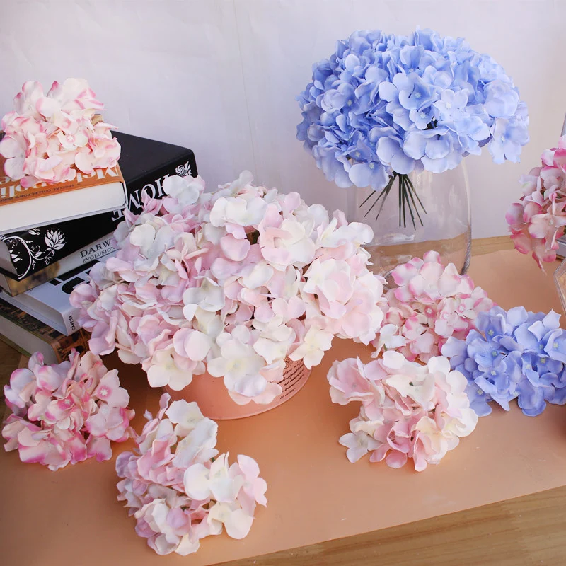 Wedding Arch Flower - 다채로운 수국 꽃 머리 인공 실크