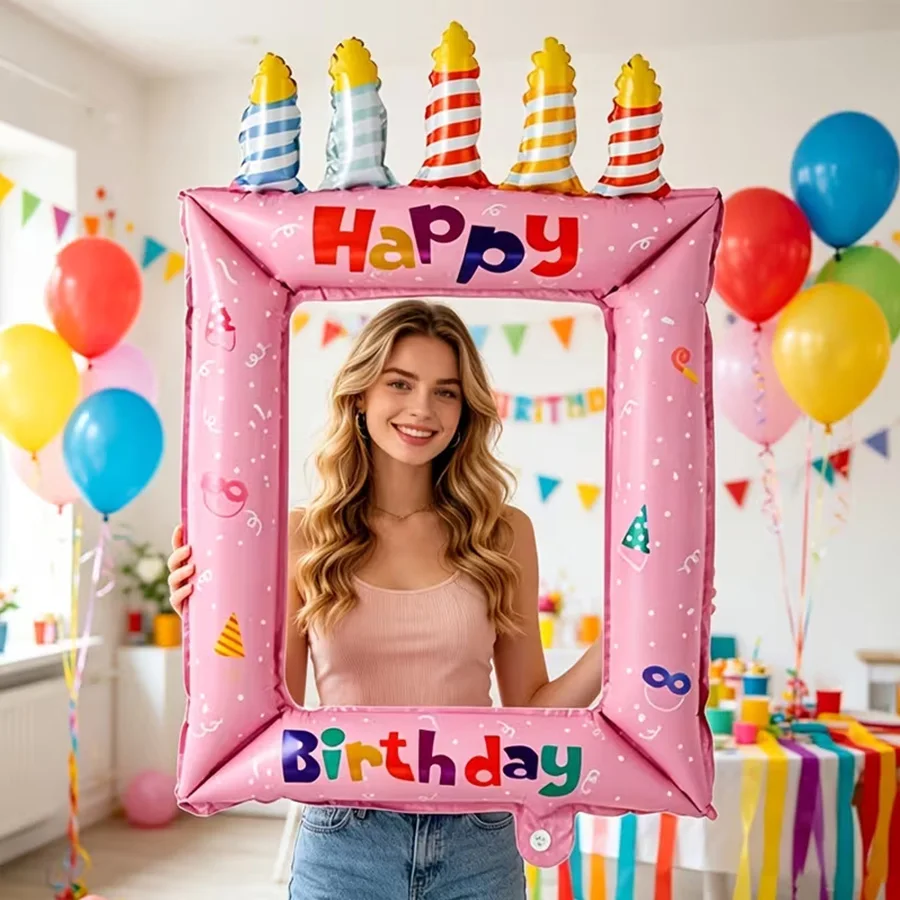 Confetti Balloon Set - 1/2pcs 블루 핑크 생일 사진 프레임