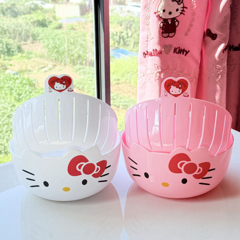 헬로키티 이중 배수 바구니, 주방 야채 세척 바구니,  - Wedding Hampers 리뷰 및 가격
