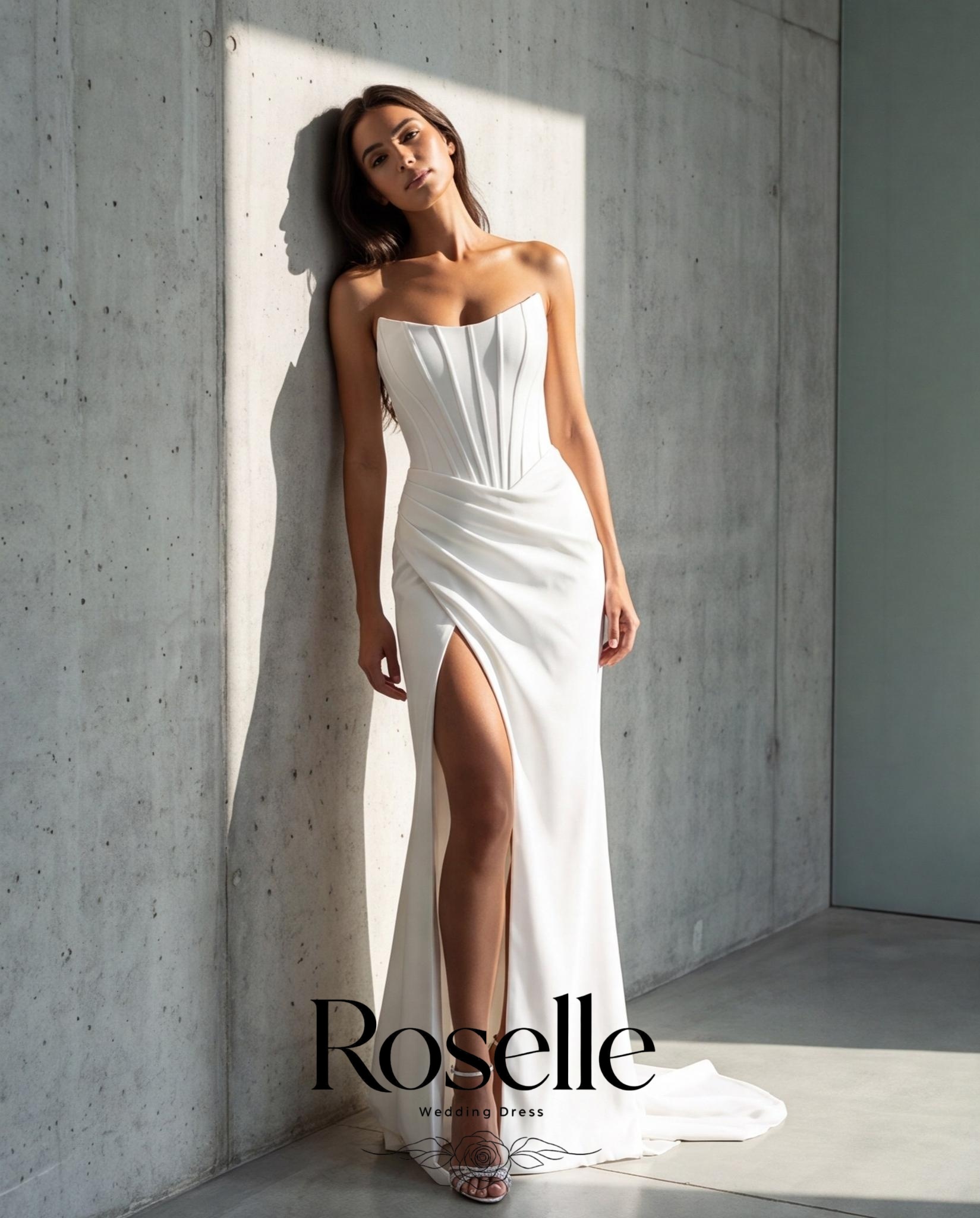 ROSELLE 머메이드 심플하고 우아한 웨딩 드레스 민 - Wedding Qw 리뷰 및 가격