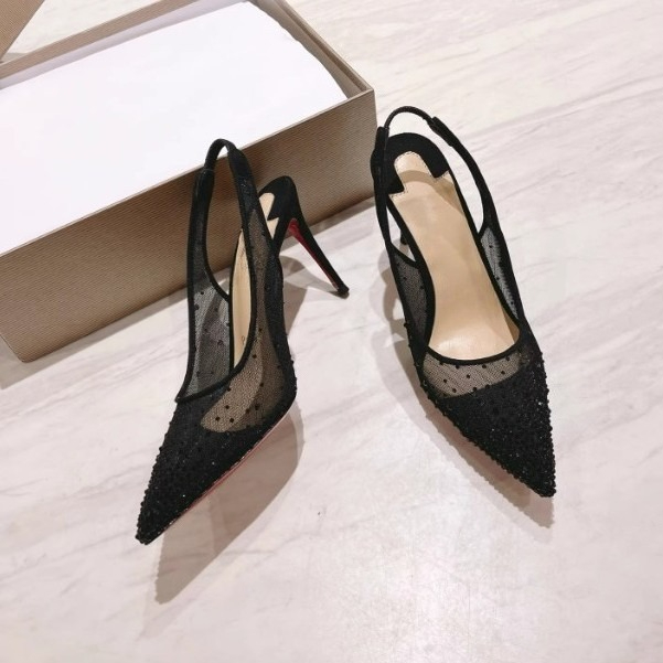 메쉬 라인스톤 뒤트임 스틸레토 여성 하이힐 포인티드 웨 - Wedding Super 리뷰 및 가격