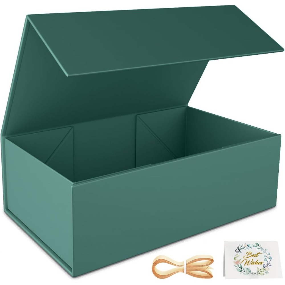 녹색 자석 잠금식 접이식 직사각형 선물 상자, 신부 들 - Wedding Packaging 리뷰 및 가격