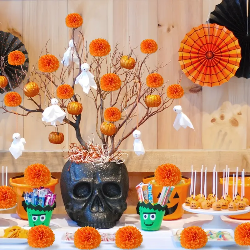 10-30개 인조 카네이션 메리골드 꽃 장식, 할로윈, - Indian Wedding Decor Supply 리뷰 및 가격