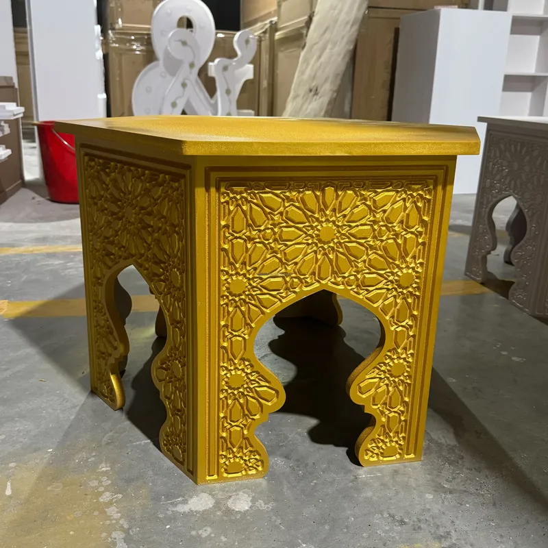 인도풍 꽃무늬 금색 원형 테이블 침대 옆 테이블 거실  - Indian Wedding Decor Supply 리뷰 및 가격