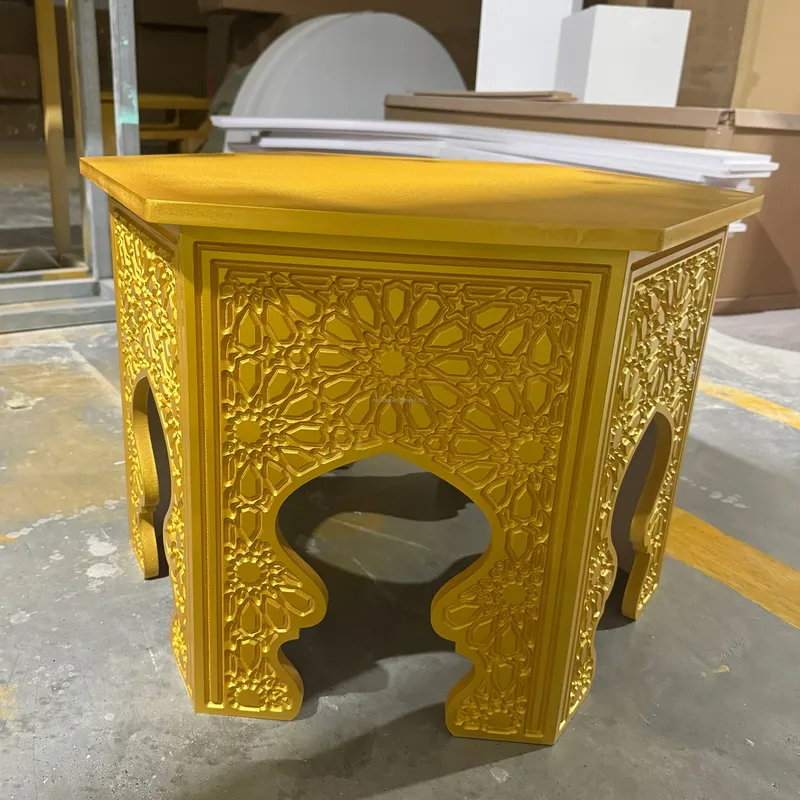 인도풍 꽃무늬 금색 원형 테이블 침대 옆 테이블 거실  - Indian Wedding Decor Supply 리뷰 및 가격