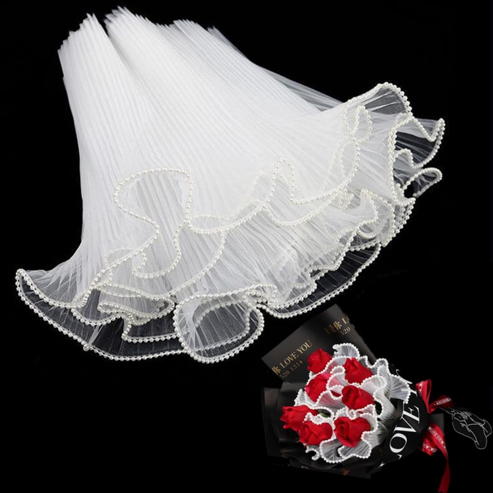 1 팩 꽃 포장지 꽃 가게 꽃다발 용품 화이트 펄 웨이 - Wedding Supply Shops 리뷰 및 가격