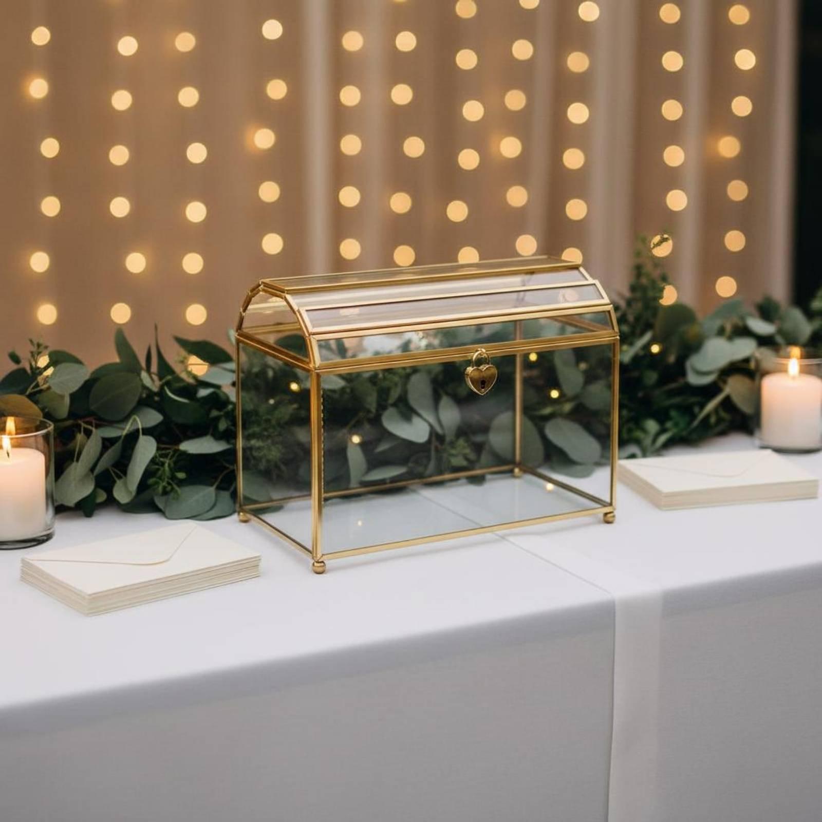 투명 카드 박스 웨딩 카드 케이스 골드 프레임 유리 홀 - Wedding Card Box 리뷰 및 가격