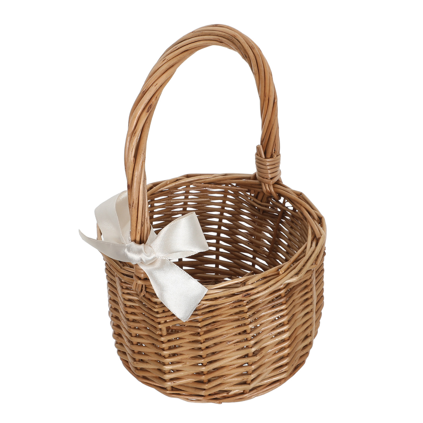손으로 짠 위커 꽃바구니(손잡이 포함) 둥근 빈티지 피 - Wedding Hampers 리뷰 및 가격