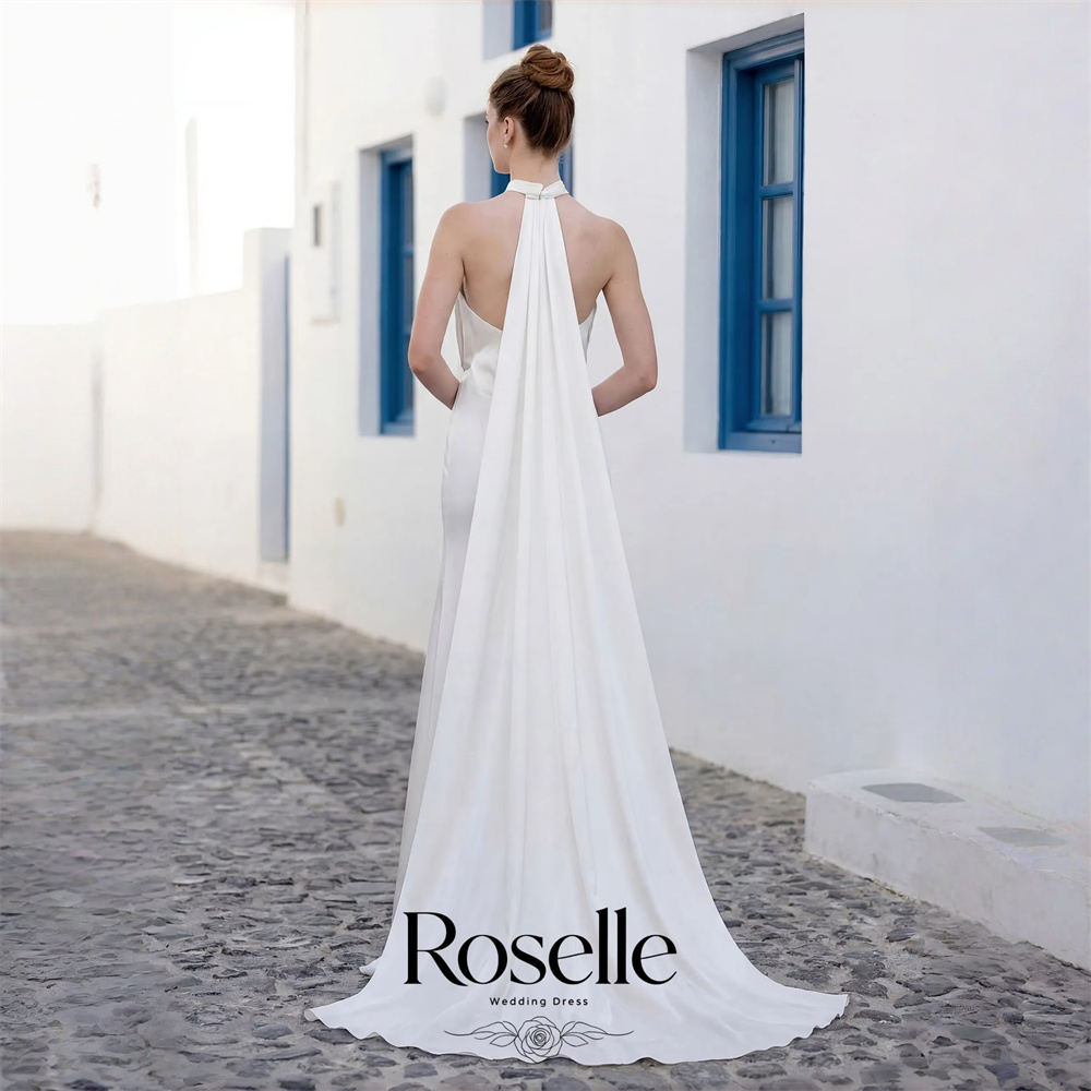 ROSELLE 홀터넥 민소매 머메이드 우아한 웨딩 드레 - Wedding Qw 리뷰 및 가격