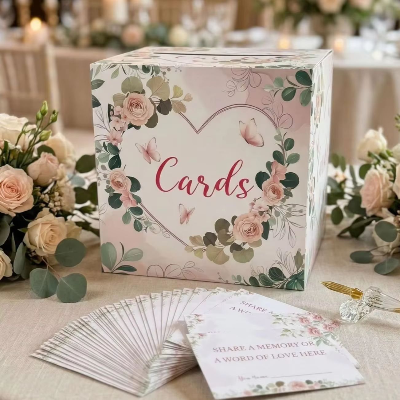 흰색 꽃무늬 웨딩 카드 박스, 신부 베이비 샤워 파티  - Wedding Card Box 리뷰 및 가격