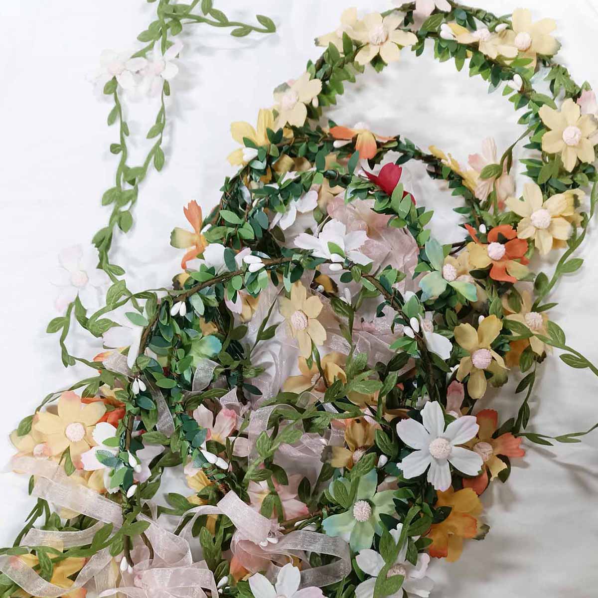 보헤미안 등나무 꽃 덩굴 크라운 머리띠 신부 웨딩 헤어 - Wedding Arch Flower 리뷰 및 가격