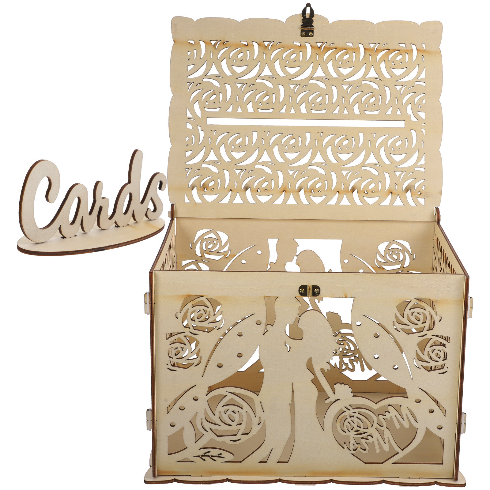 속이 빈 소박한 나무 웨딩 카드 박스, 리셉션 손님 사 - Wedding Card Box 리뷰 및 가격