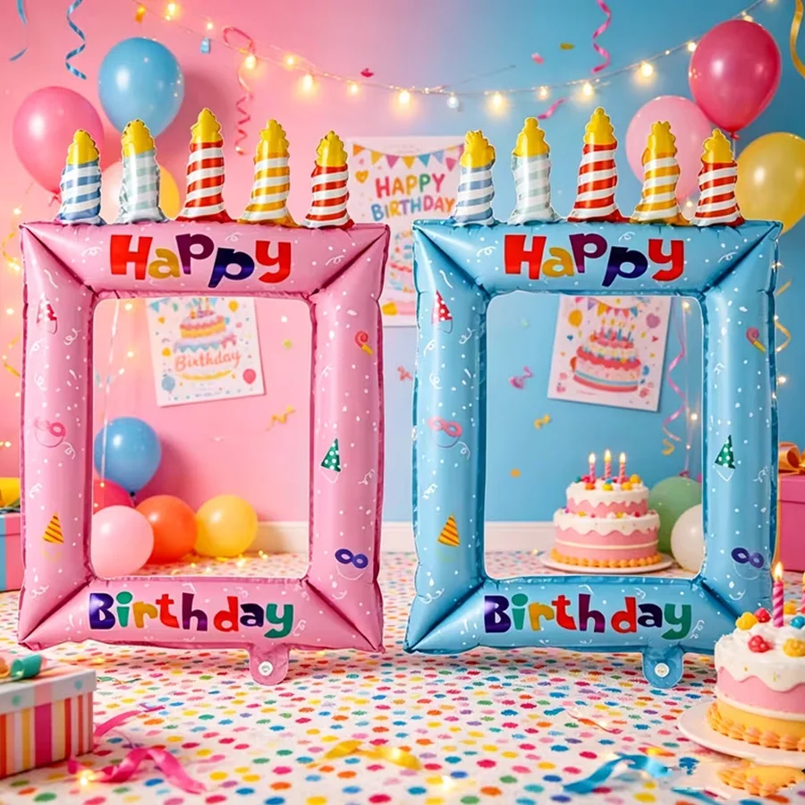 1/2pcs 블루 핑크 생일 사진 프레임 호일 풍선 배 - Confetti Balloon Set 리뷰 및 가격