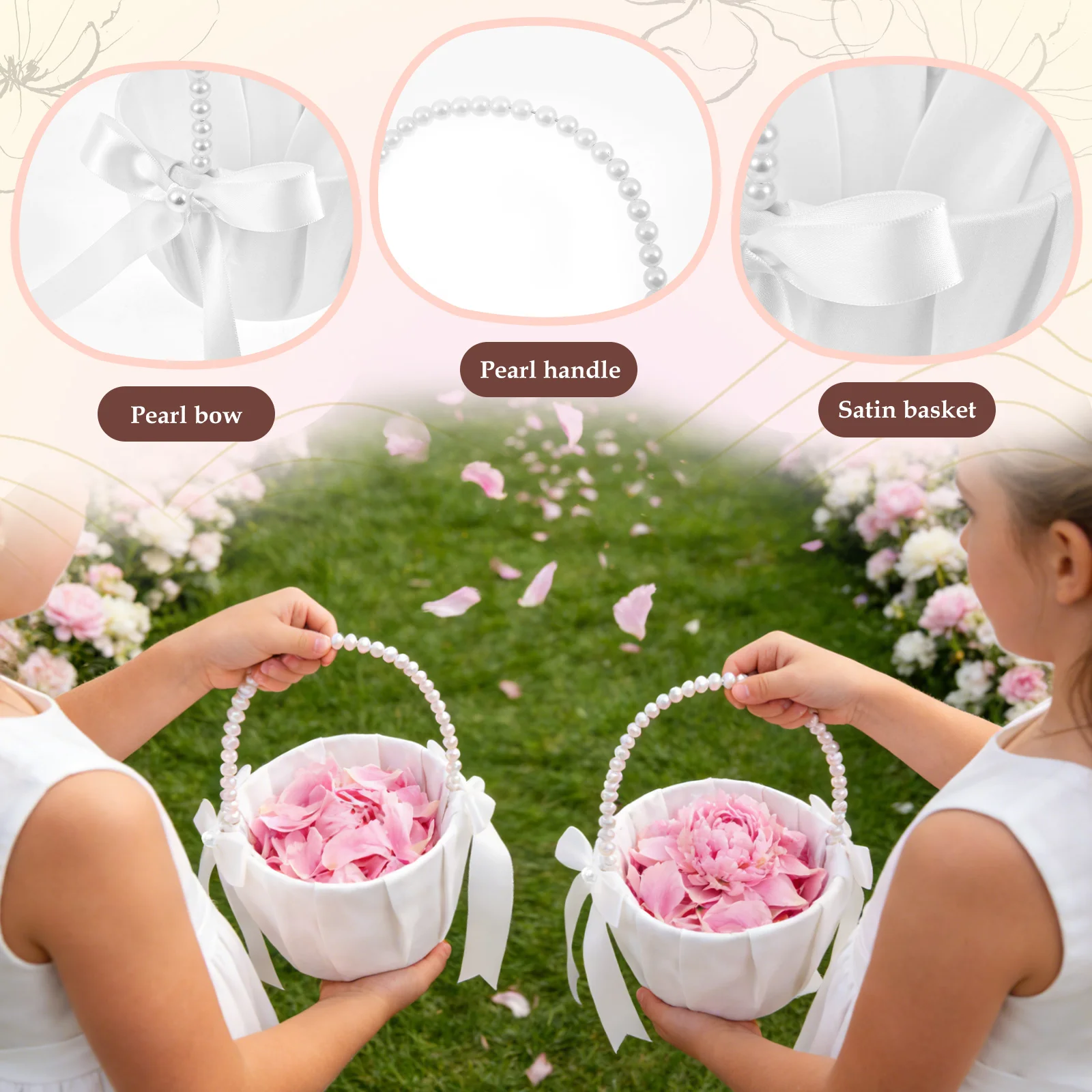 2Pcs 웨딩 플라워 걸 바구니 Bowknot Sati - Wedding Hampers 리뷰 및 가격