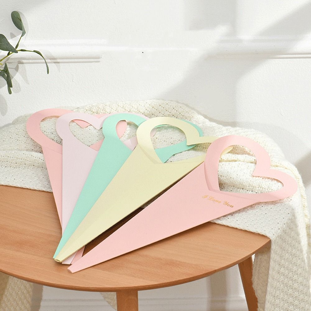 10pcs 로맨틱 하트 단일 꽃 상자 DIY 종이 꽃다 - Wedding Packaging 리뷰 및 가격