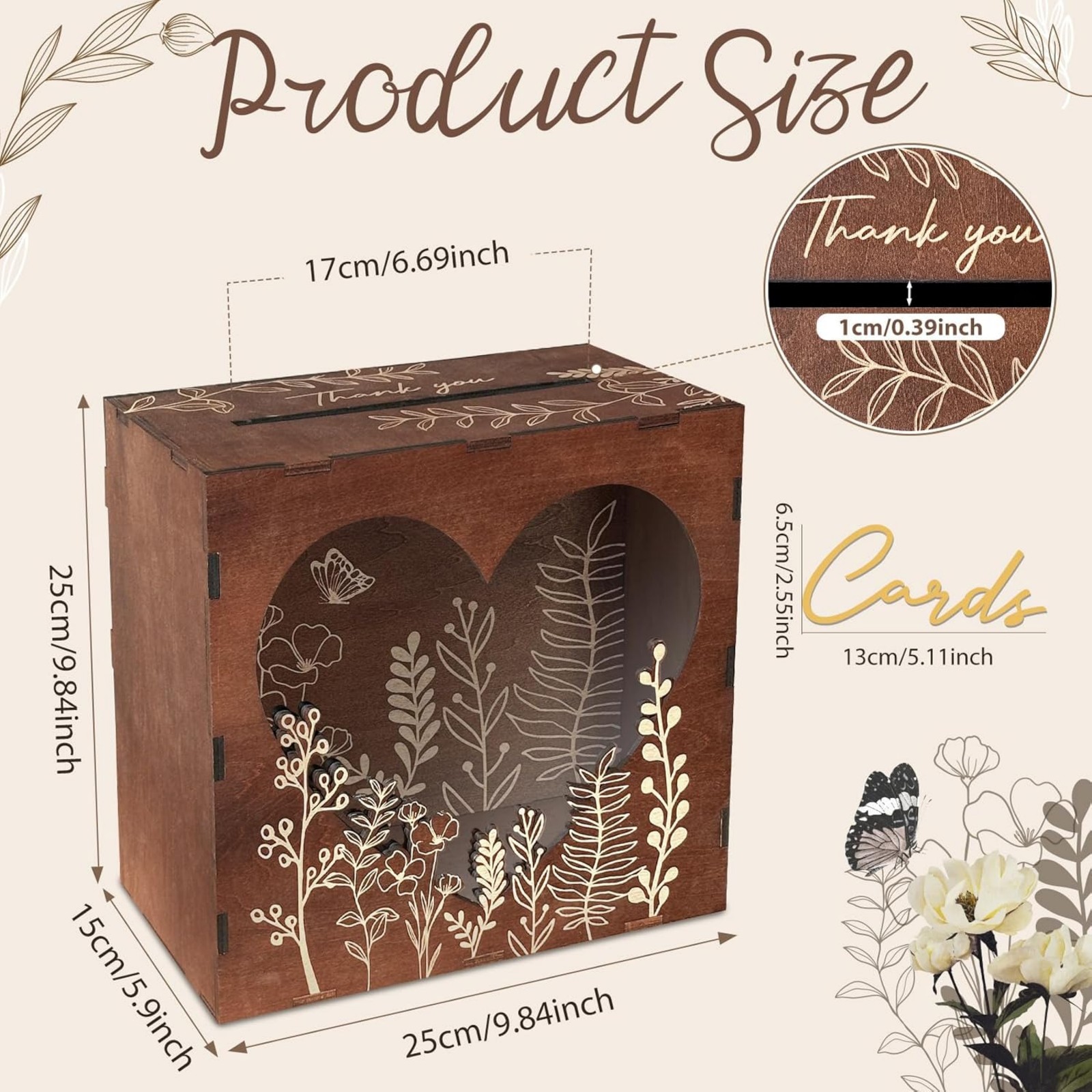 브라운 웨딩 카드 박스(리셉션용), 하트 모양 창이 있 - Wedding Card Box 리뷰 및 가격